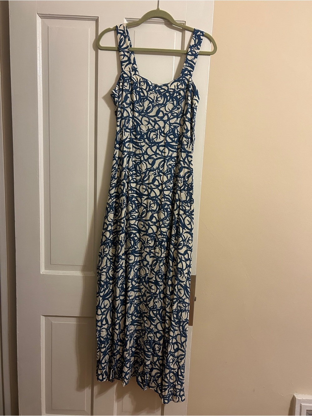 Blue & White Printed Maxi Dress - Classic Summer Style